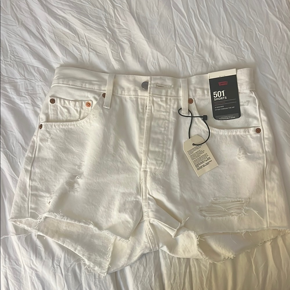 Levi's Women's White Denim Shorts